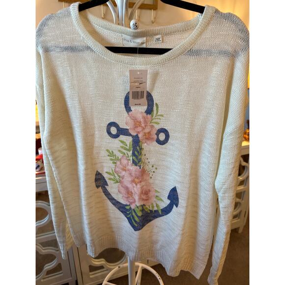 NWT! Mia & Tess Anchor Knit Sweater - Picture 1 of 3